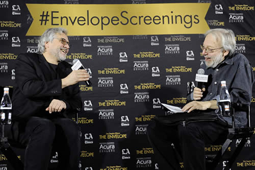 The Red Turtle director Michael Dudok de Wit with LA Times film critic Kenneth Turan